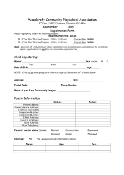 Playschool Registration Form