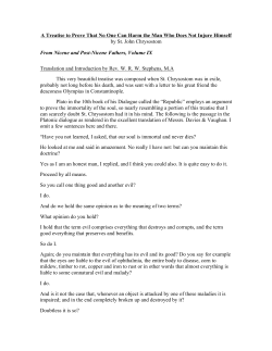 A Treatise to Prove That No One Can Harm the Man Who Does Not
