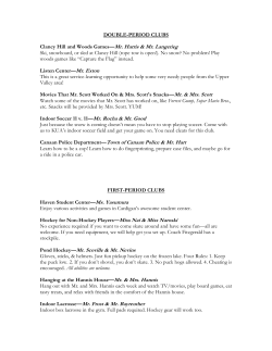 DOUBLE-PERIOD CLUBS Clancy Hill and Woods Games&mdash;Mr