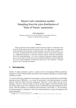 Monte Carlo simulation models: Sampling from the joint distribution of