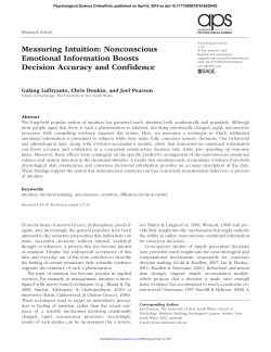 Measuring Intuition - The School of Psychology