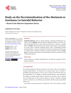 Study on the Decriminalization of the Abetment or Assistance in