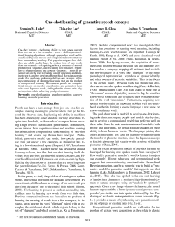 One-shot learning of generative speech concepts