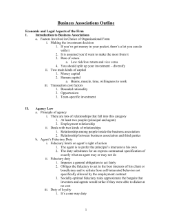 Business Associations Outline - Free Law School Outlines Professor