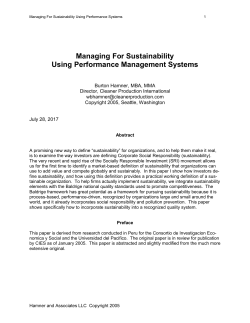 This paper presents a new management model for Corporate Social