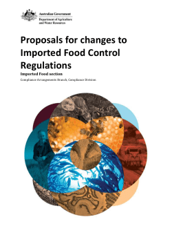 Proposals for changes to Imported Food Control Regulations