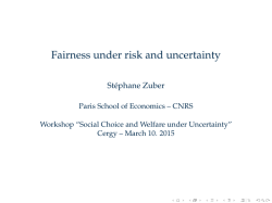 Fairness under risk and uncertainty - Labex MME-DII