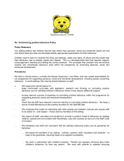 No: 35 Achieving positive behaviour Policy Policy Statement Our