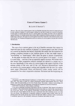 Cores of ConYex Games 1) By Lrovo S. Snanrv 2