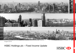 HSBC Holdings plc Presentation to fixed income