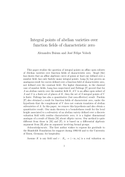 Integral points of abelian varieties over function