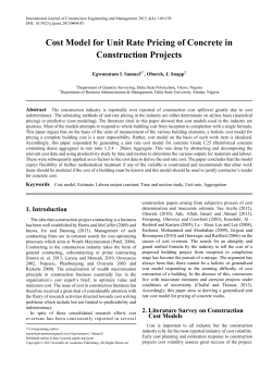 Cost model, Estimate, Labour output constant, Time and motion