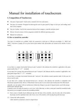Manual for installation of touchscreen