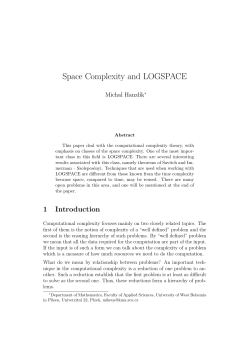 Space Complexity and LOGSPACE