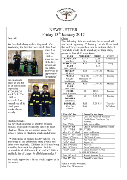 NEWSLETTER 13th January - Cheriton Bishop Primary School