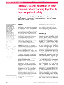 Interprofessional education in team communication: working