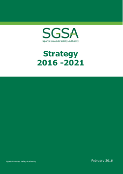 Strategy 2016 -2021 - Sports Grounds Safety Authority