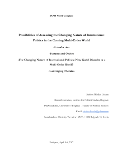 The Changing Nature of International Politics