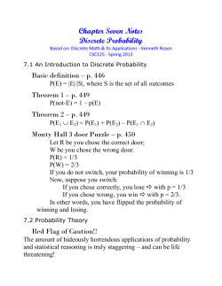 Chapter Seven Notes Discrete Probability