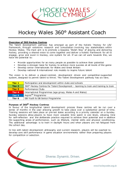 Hockey Wales 360&deg; Assistant Coach