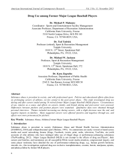 Drug Use among Former Major League Baseball Players