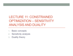 constrained optimization &ndash; sensitivity analysis and duality