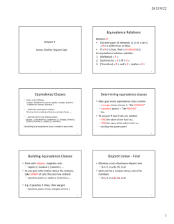 Equivalence Relations Equivalence Classes Building Equivalence