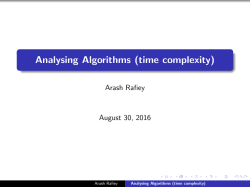 Analysing Algorithms (time complexity)