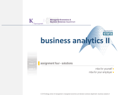 Business Analytics II - Winter 2016 - Assignment 4