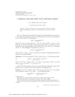 A FORMULA FOR THE JOINT LOCAL SPECTRAL RADIUS Let X be