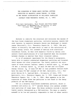 the signature of three heavy neutral leptons predicted - UiO