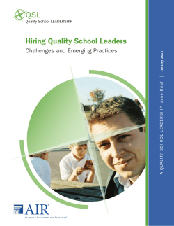Hiring Quality School Leaders - American Institutes for Research