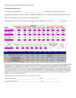 GCVA Juniors PLAYER CONTRACT 2016