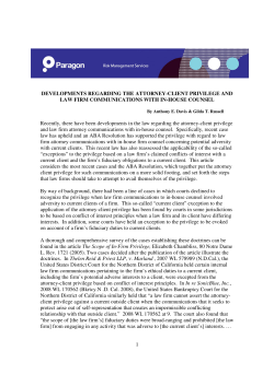 Developments regarding the Attorney