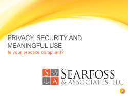 Privacy, Security, and Meaningful Use