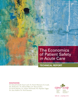 The Economics of Patient Safety in Acute Care