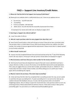 FAQ`s &ndash; Support Line Invoices/Credit Notes