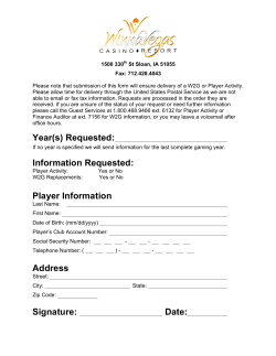 player activity* and W2G request form