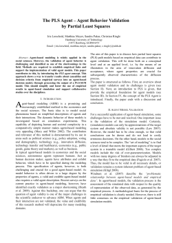 The PLS Agent &ndash; Agent Behavior Validation by Partial Least