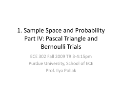 Pascal Triangle and Bernoulli Trials
