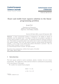 Exact and stable least squares solution to the linear programming