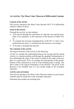 4.4 Activity: The Mean Value Theorem of Differential Calculus