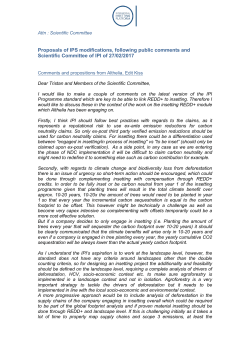 Proposals of IPS modifications, following public comments