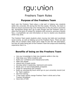 Freshers Team Volunteers