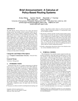 A Calculus of Policy-Based Routing Systems