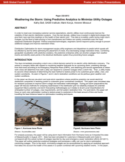 232-2013: Weathering the Storm: Using Predictive