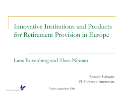 Riccardo Calcagno - Center For Research on Pensions and Welfare