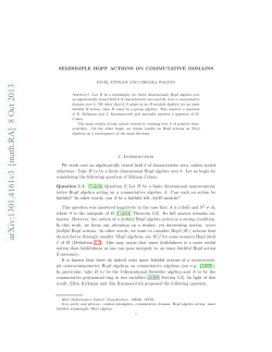 Semisimple Hopf actions on commutative domains