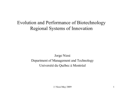 Evolution and Performance of Biotech Regional Systems of Innovation