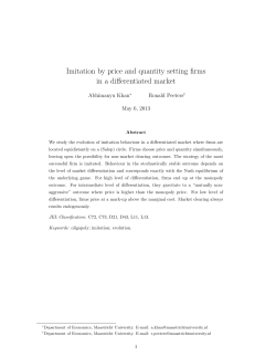Imitation by price and quantity setting firms in a